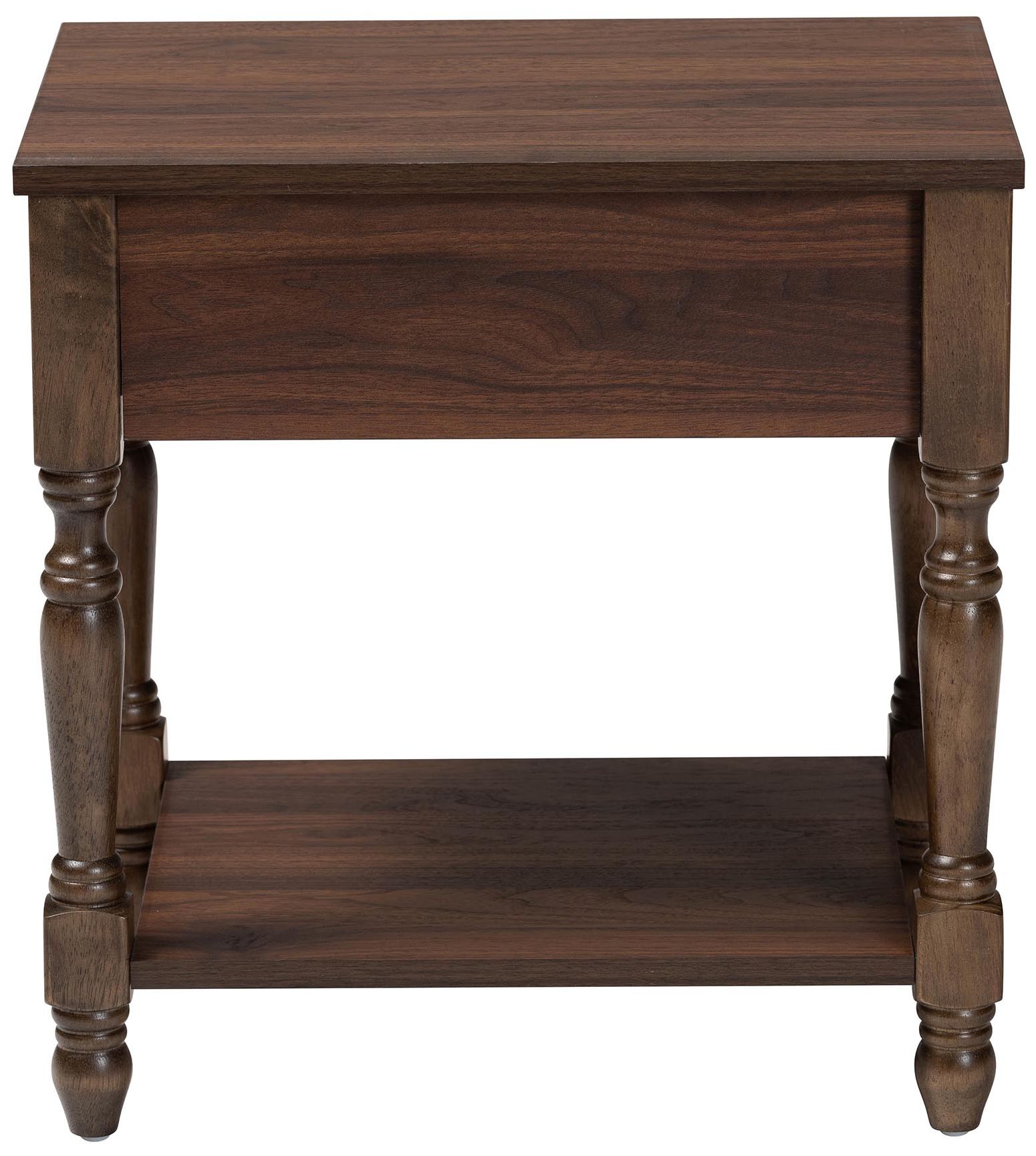 Image 6 Baxton Studio Roden Transitional Dark Brown Nightstand with Rattan more views