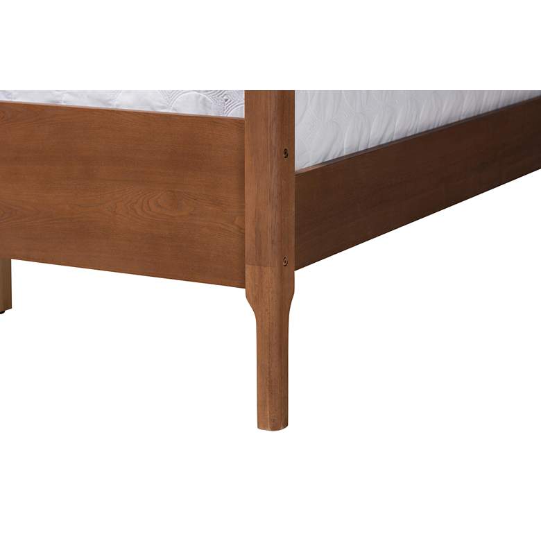 Image 4 Baxton Studio Roman Ash Walnut Wood Queen Size Canopy Bed more views