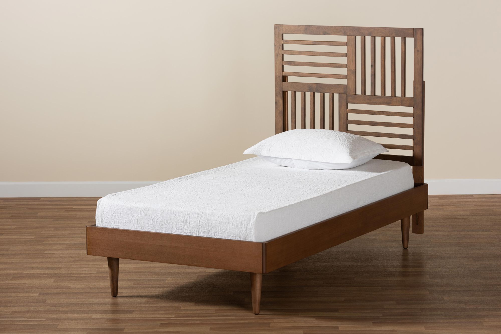 Image 7 Baxton Studio Romy Walnut Brown Twin Size Platform Bed more views