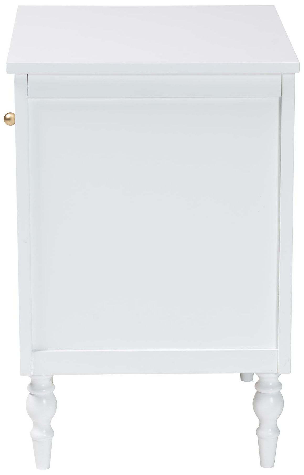 Image 5 Baxton Studio Roni Modern Scalloped White Wood 1-Drawer Nightstand more views