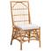Baxton Studio Rose White Fabric Upholstered Rattan Dining Chair