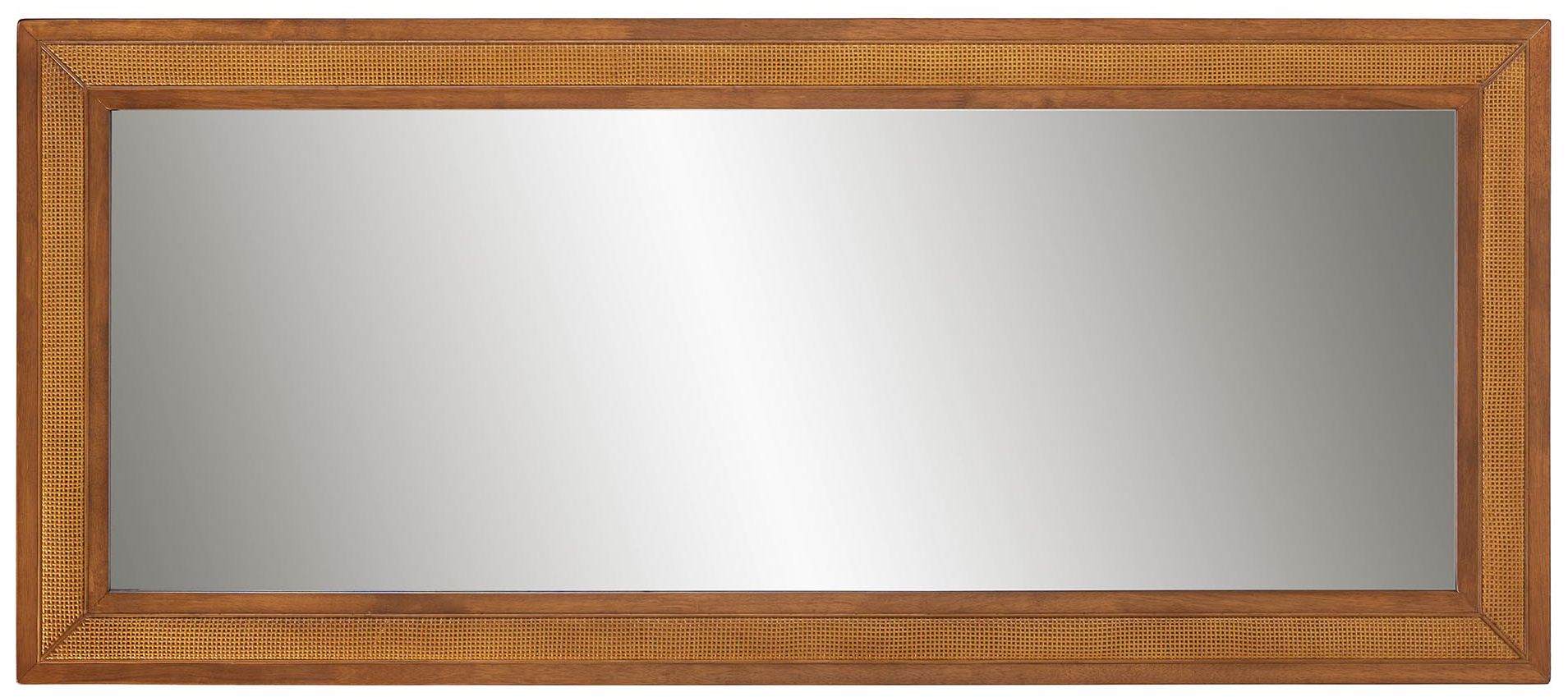 Image 3 Baxton Studio Rowanne Walnut Brown Rubberwood and Rattan Frame Wall Mirror more views