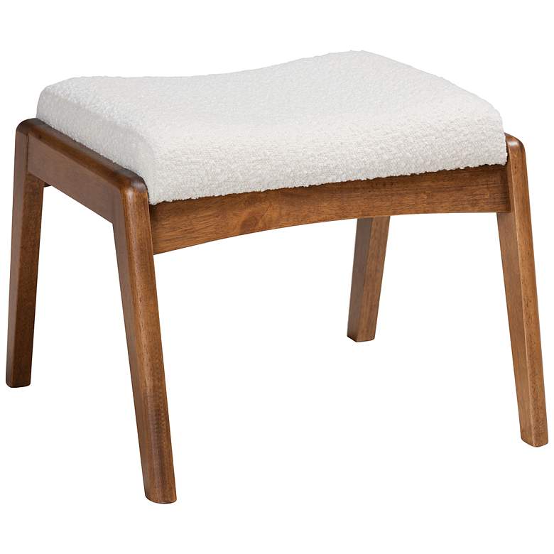 Image 2 Baxton Studio Roxy Off-White Boucle Fabric Ottoman/Footstool