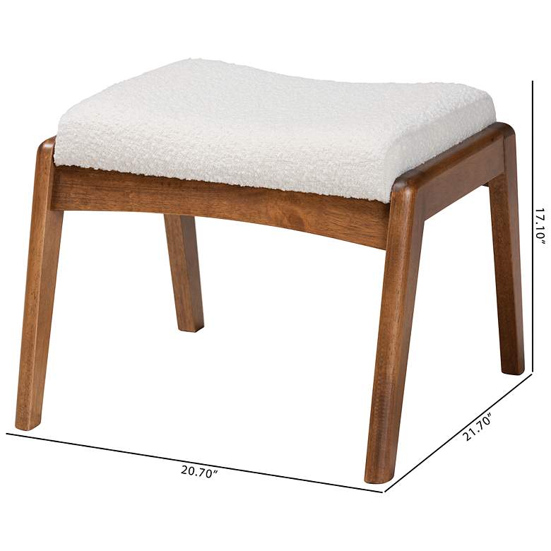 Image 7 Baxton Studio Roxy Off-White Boucle Fabric Ottoman/Footstool more views