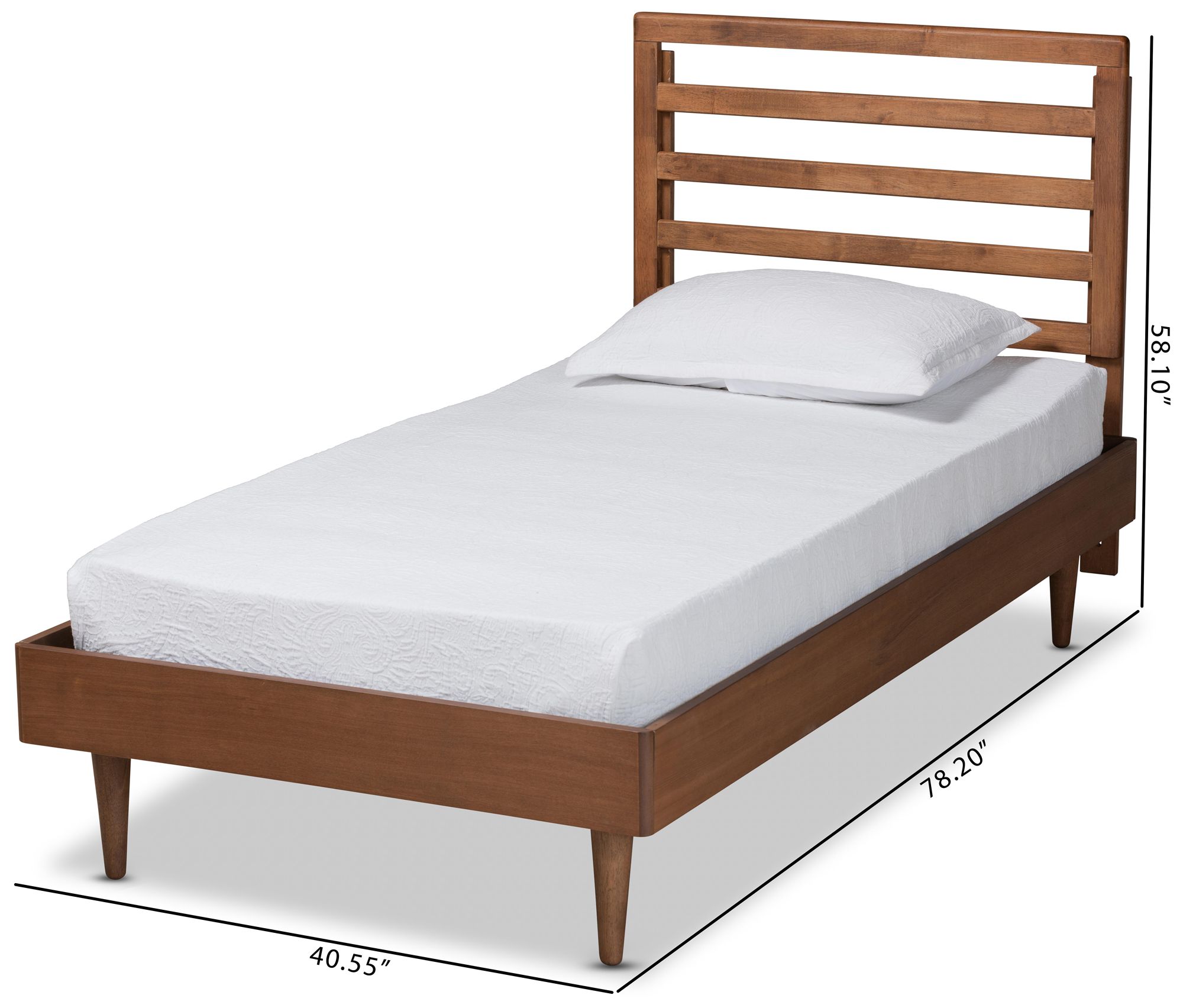 Baxton Studio Ryo Walnut Brown Twin Size Platform Bed in scene
