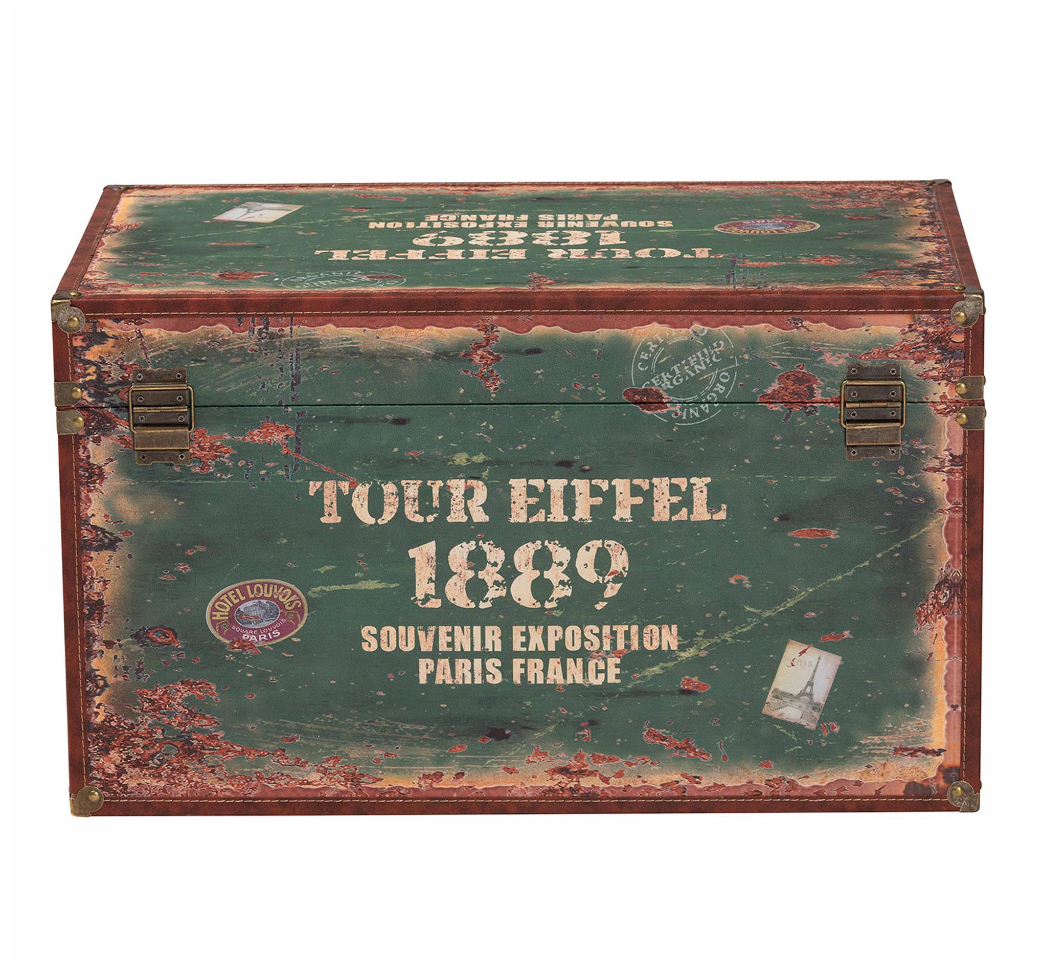 Image 7 Baxton Studio Sabeen Faux Leather and Wood 2 Piece Storage Trunk Set more views