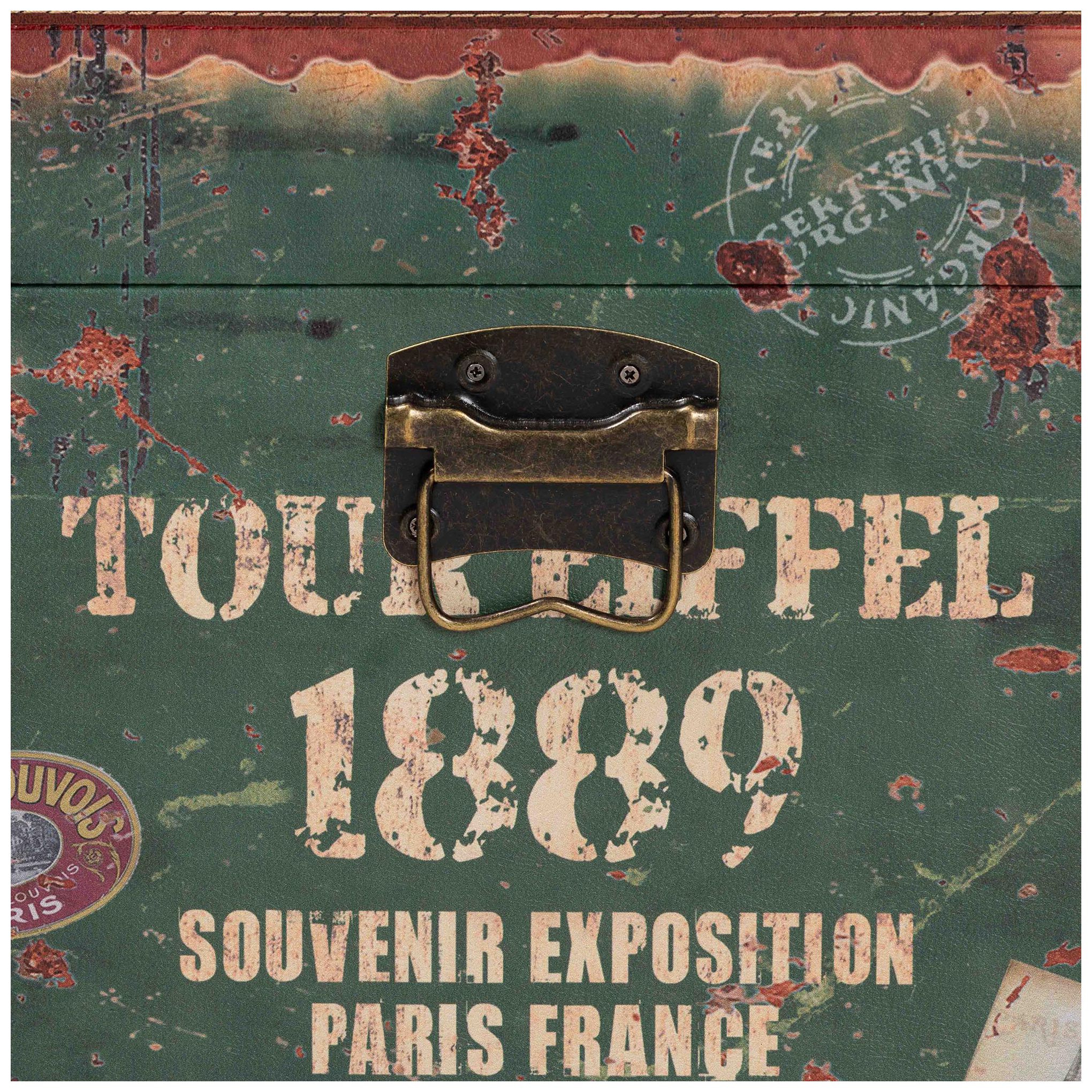 Baxton Studio Sabeen Faux Leather and Wood 2 Piece Storage Trunk Set