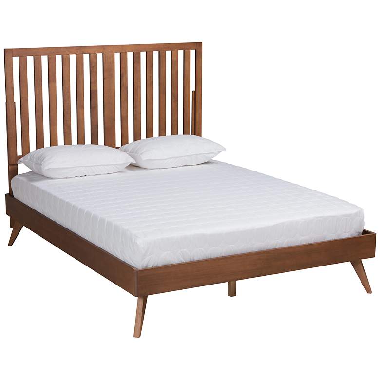 Image 2 Baxton Studio Saki Walnut Brown Full Size Platform Bed