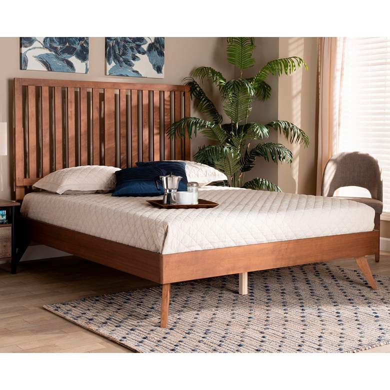 Image 1 Baxton Studio Saki Walnut Brown Full Size Platform Bed