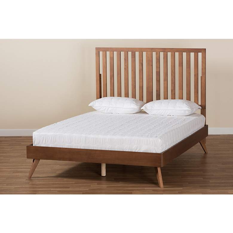 Image 7 Baxton Studio Saki Walnut Brown Full Size Platform Bed more views