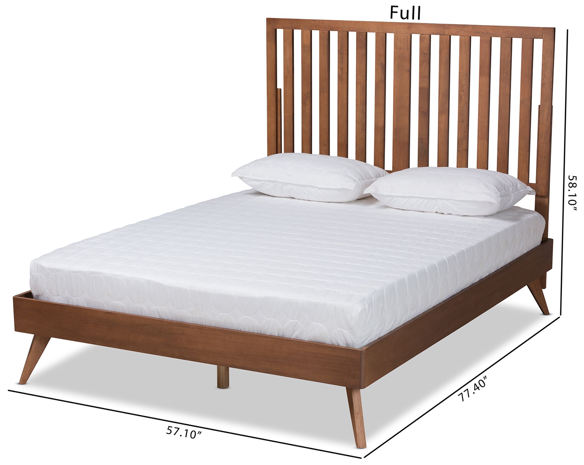 Baxton Studio Saki Walnut Brown King Size Platform Bed in scene