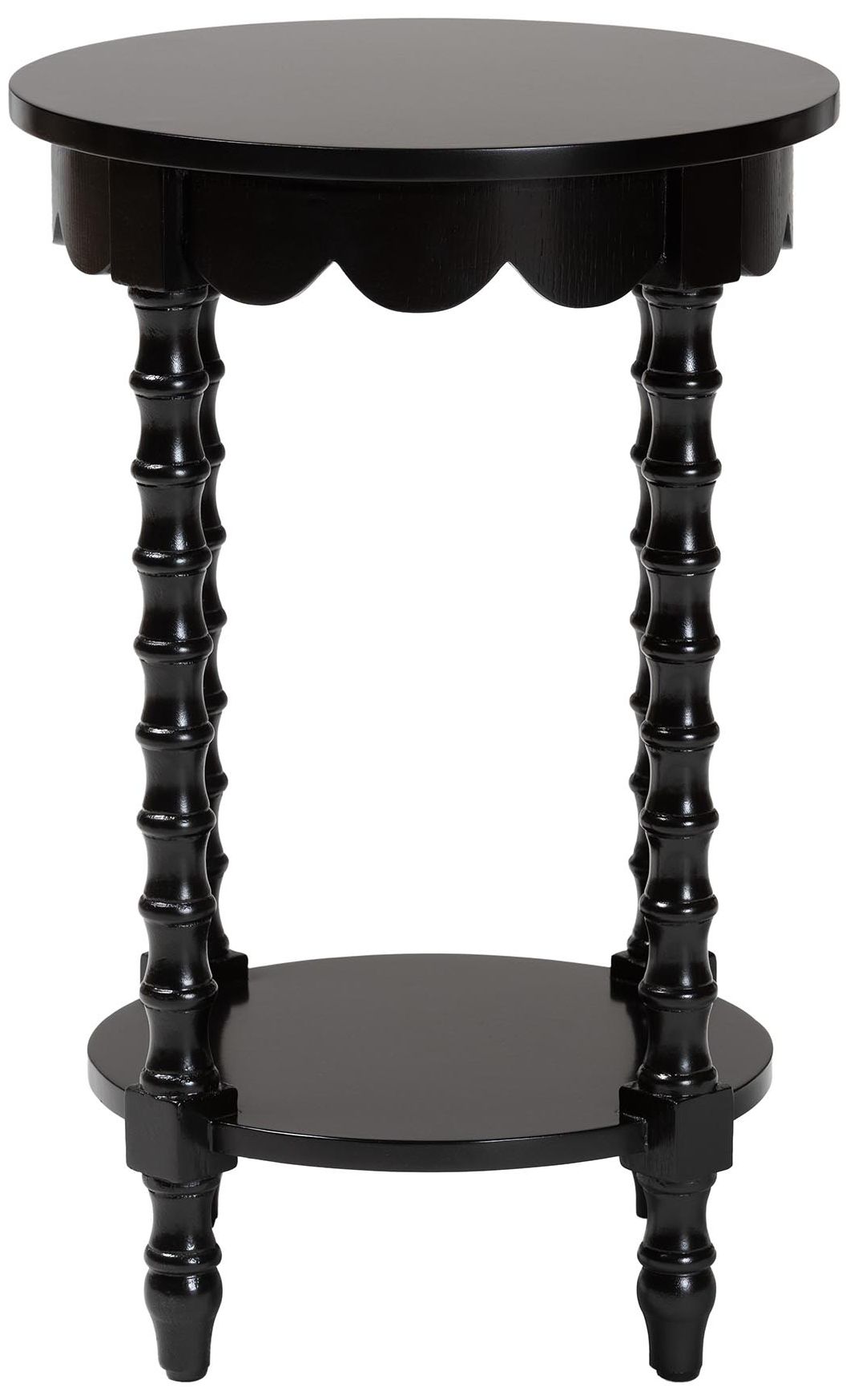 Image 3 Baxton Studio Sally Round Nightstand - Side Table with Open Shelf, Black more views