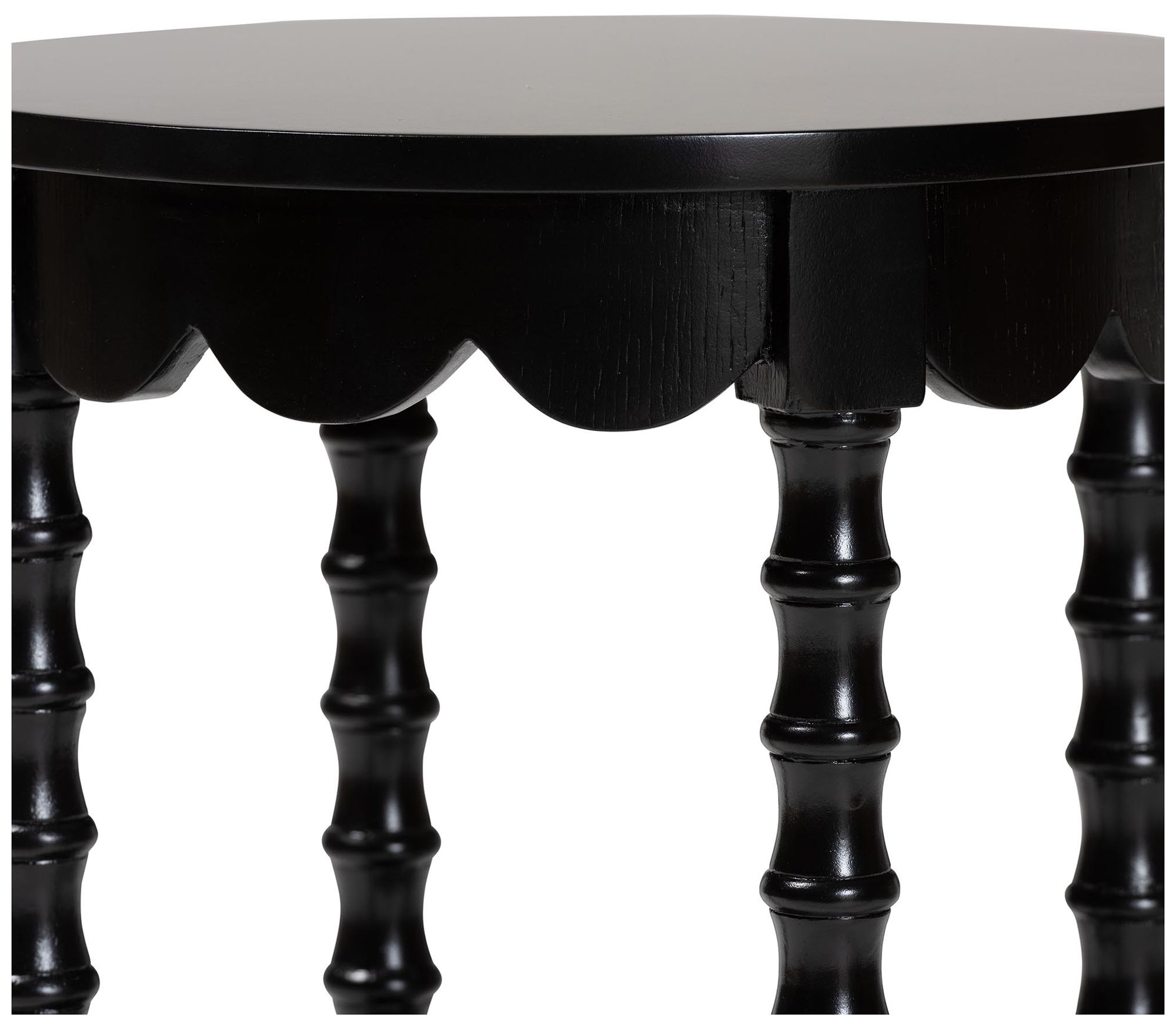 Image 4 Baxton Studio Sally Round Nightstand - Side Table with Open Shelf, Black more views