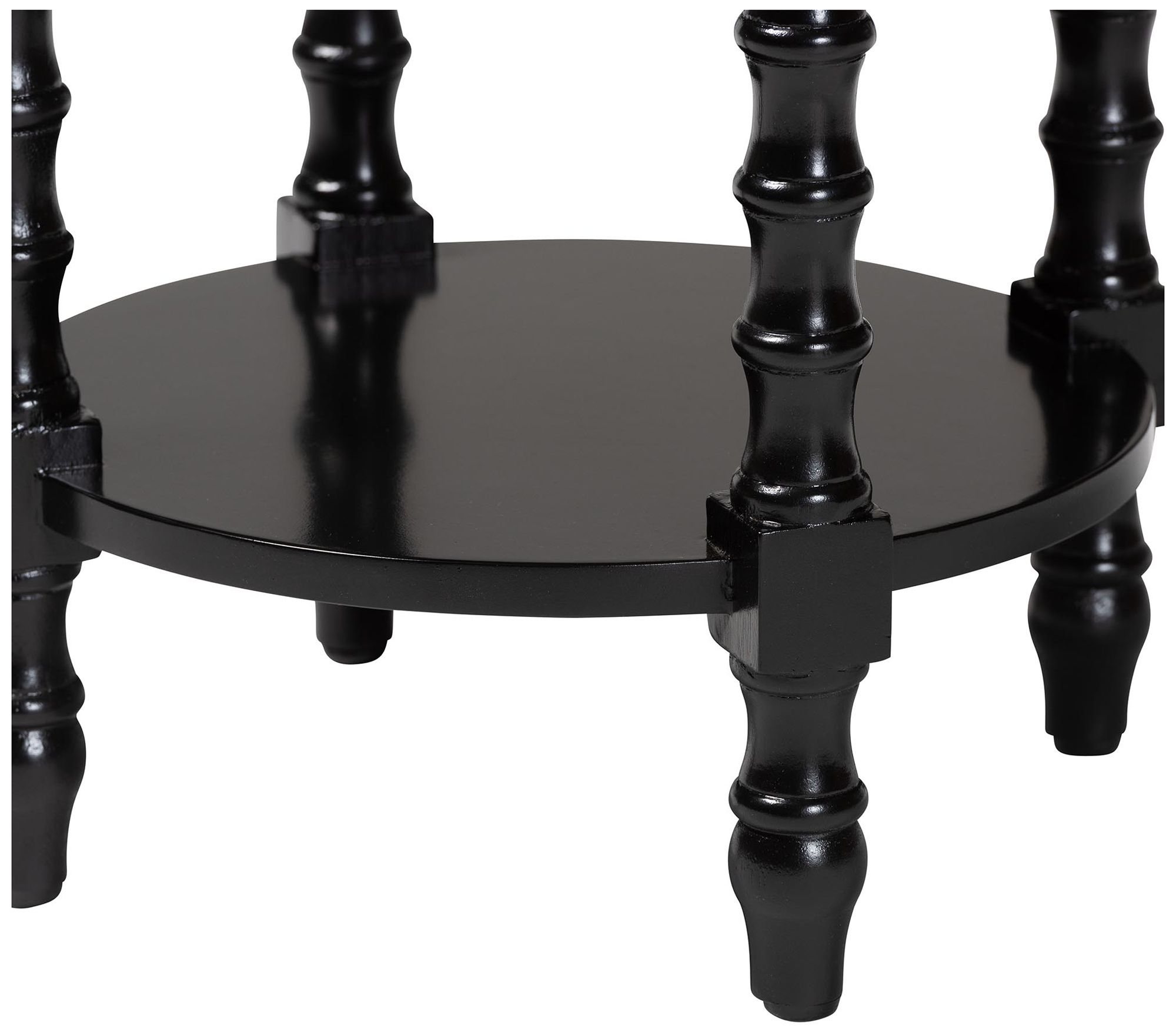 Image 5 Baxton Studio Sally Round Nightstand - Side Table with Open Shelf, Black more views