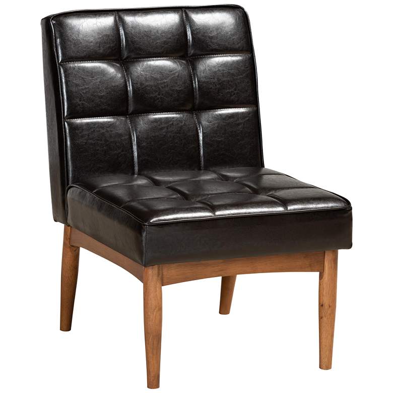 Image 2 Baxton Studio Sanford Dark Brown Faux Leather Dining Chair