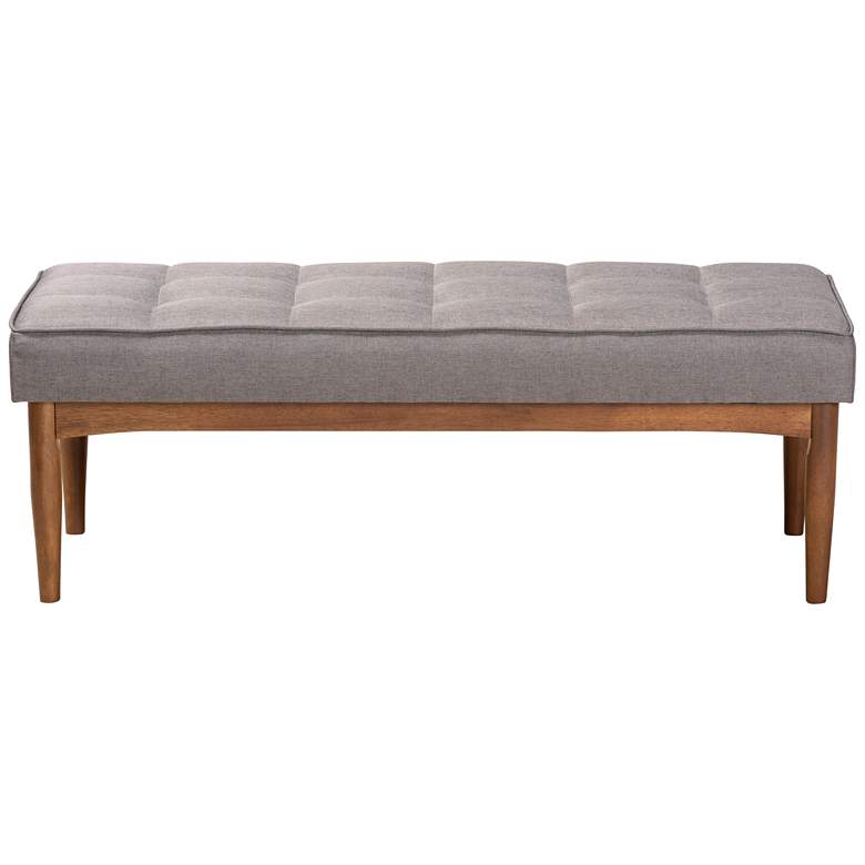 Image 4 Baxton Studio Sanford Gray Fabric Tufted Dining Bench more views
