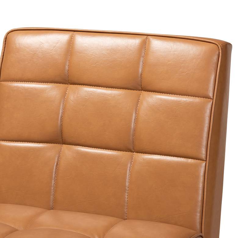 Image 3 Baxton Studio Sanford Tan Faux Leather Tufted Dining Chair more views