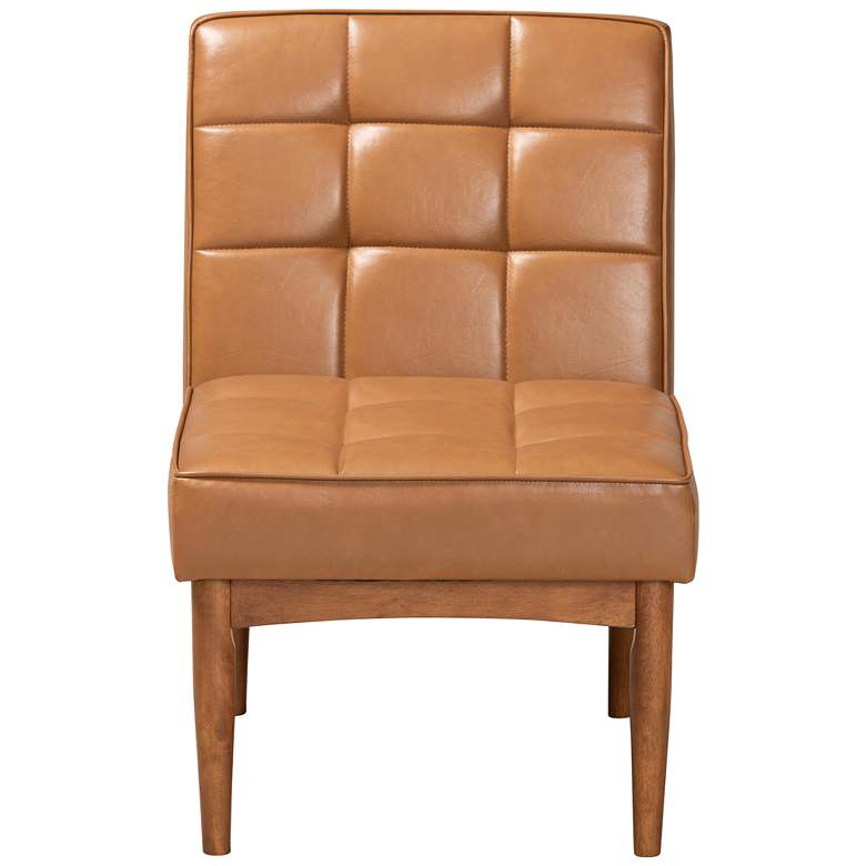 Image 5 Baxton Studio Sanford Tan Faux Leather Tufted Dining Chair more views