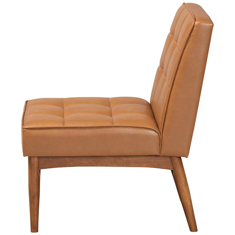 Image 6 Baxton Studio Sanford Tan Faux Leather Tufted Dining Chair more views