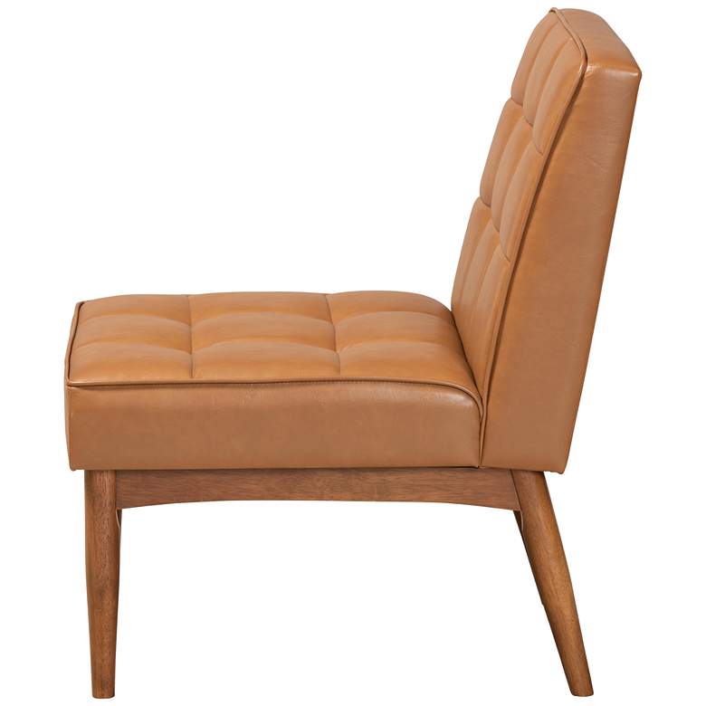 Image 6 Baxton Studio Sanford Tan Faux Leather Tufted Dining Chair more views