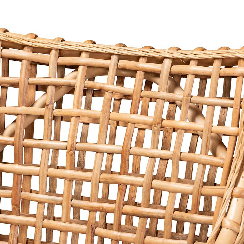 Image 3 Baxton Studio Saoka Natural Brown Wood and Rattan Armchair more views
