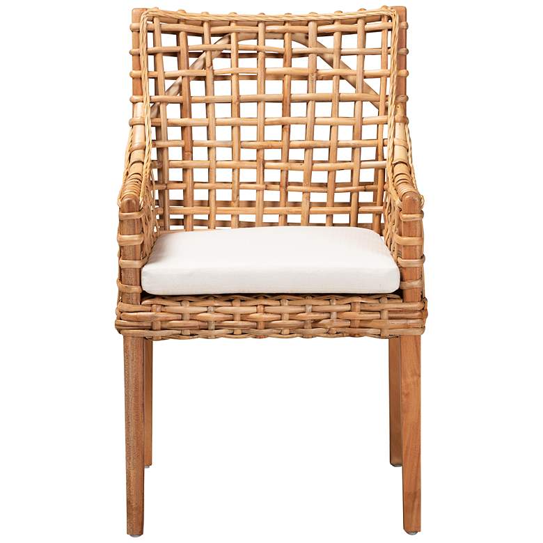 Image 4 Baxton Studio Saoka Natural Brown Wood and Rattan Armchair more views