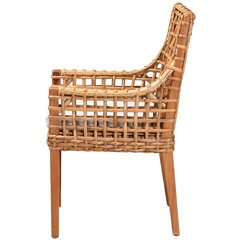 Image 5 Baxton Studio Saoka Natural Brown Wood and Rattan Armchair more views