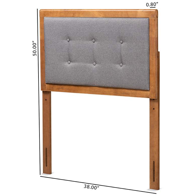 Image 6 Baxton Studio Sarine Dark Gray and Walnut Twin Headboard more views