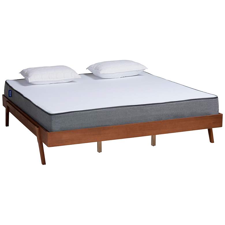 Image 2 Baxton Studio Sarita Ash Walnut Wood Modern Queen Size Bed Frame