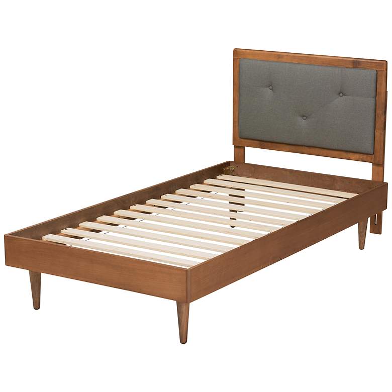 Image 7 Baxton Studio Saul Dark Gray Fabric Twin Size Platform Bed more views