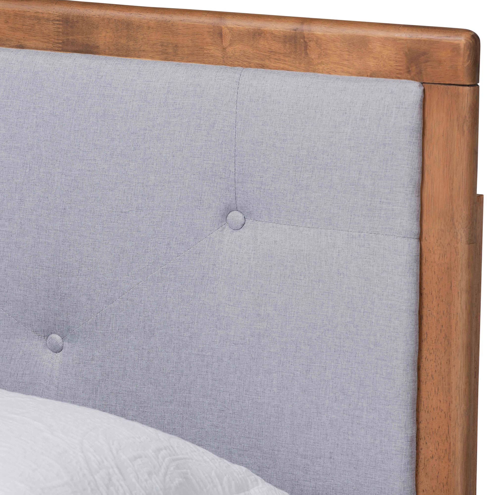 Image 3 Baxton Studio Saul Light Gray Fabric Twin Size Platform Bed more views