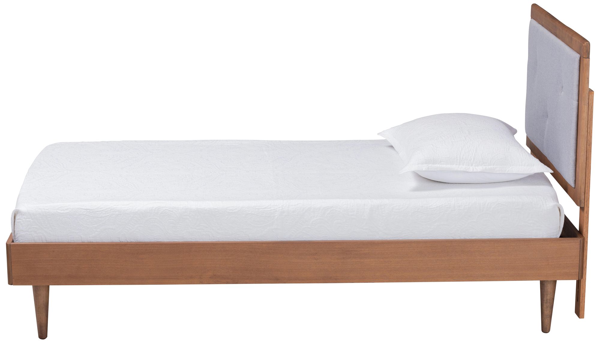 Image 6 Baxton Studio Saul Light Gray Fabric Twin Size Platform Bed more views