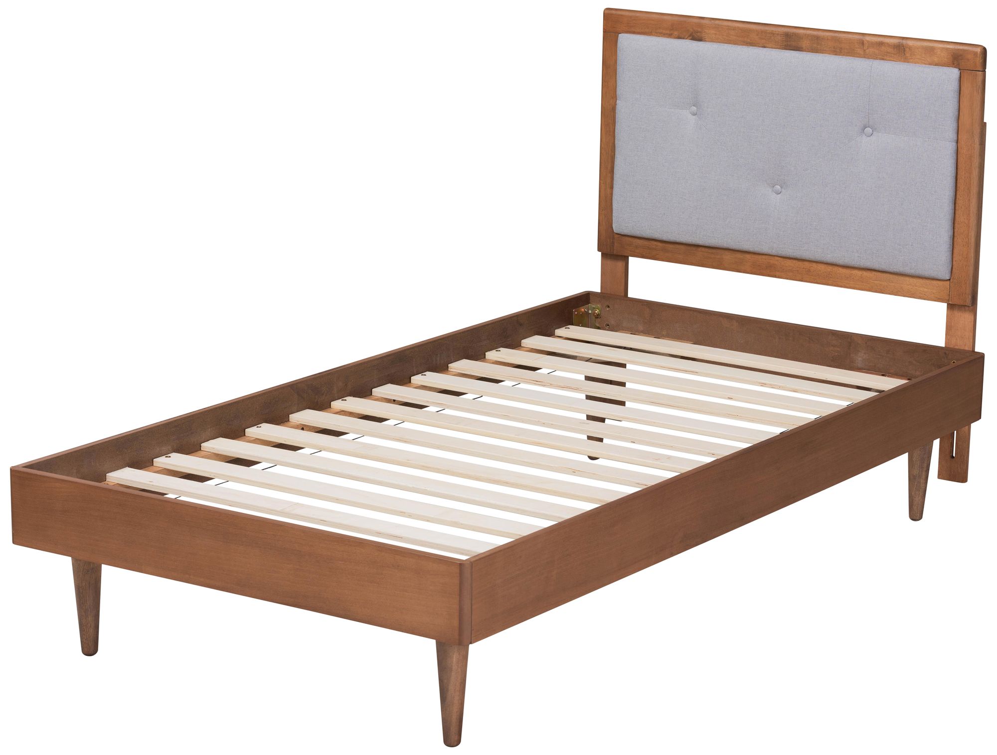 Image 7 Baxton Studio Saul Light Gray Fabric Twin Size Platform Bed more views