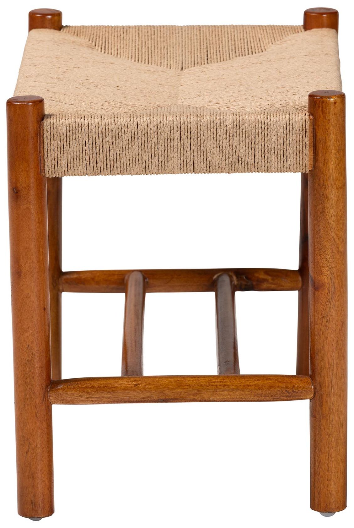 Image 4 Baxton Studio Saura Oak Brown Finished Wood and Hemp Accent Bench more views