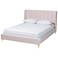 Baxton Studio Saverio Light Pink Fabric Upholstered Queen Size Platform Bed