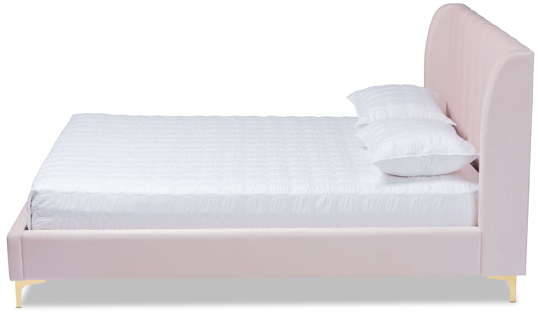 Image 3 Baxton Studio Saverio Light Pink Fabric Upholstered Queen Size Platform Bed more views