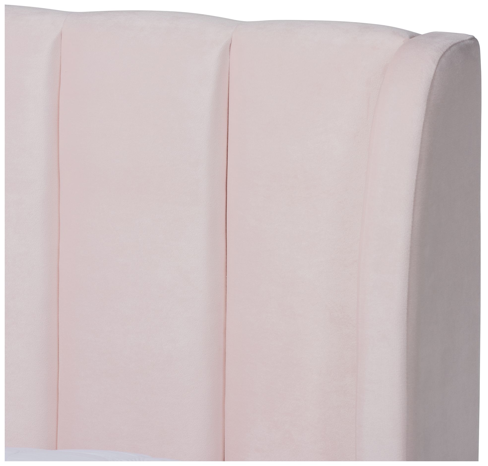 Image 5 Baxton Studio Saverio Light Pink Fabric Upholstered Queen Size Platform Bed more views