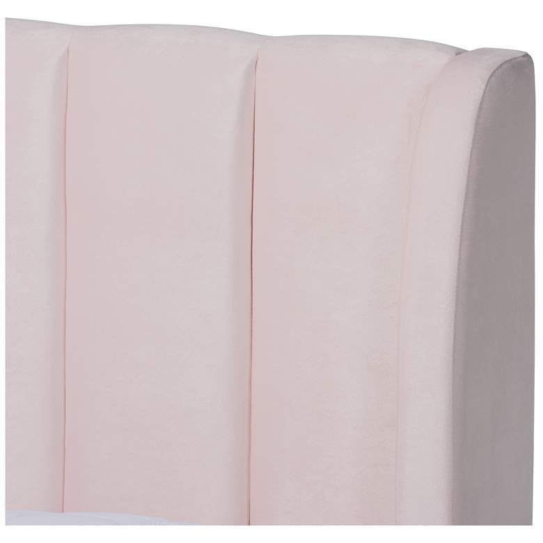 Image 5 Baxton Studio Saverio Light Pink Fabric Upholstered Queen Size Platform Bed more views