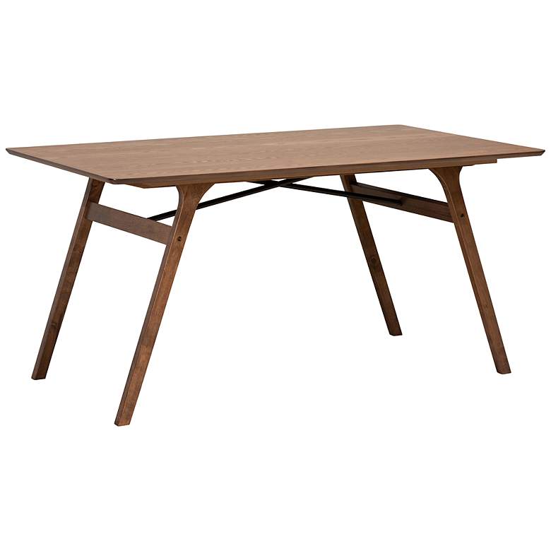 Image 1 Baxton Studio Saxton 59" Wide Walnut Brown Wood Dining Table