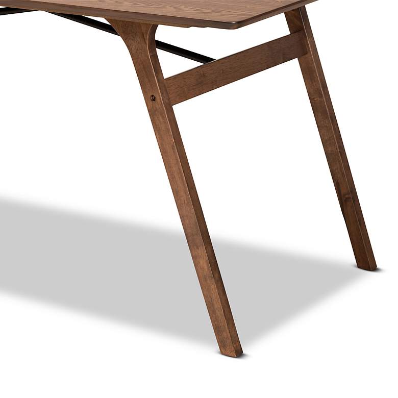 Image 3 Baxton Studio Saxton 59" Wide Walnut Brown Wood Dining Table more views