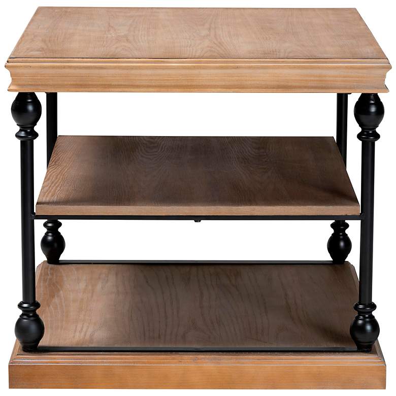 Image 5 Baxton Studio Sebastian 28" Wide Gray Wash 3-Tier End Table more views