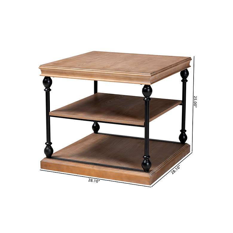 Image 6 Baxton Studio Sebastian 28" Wide Gray Wash 3-Tier End Table more views