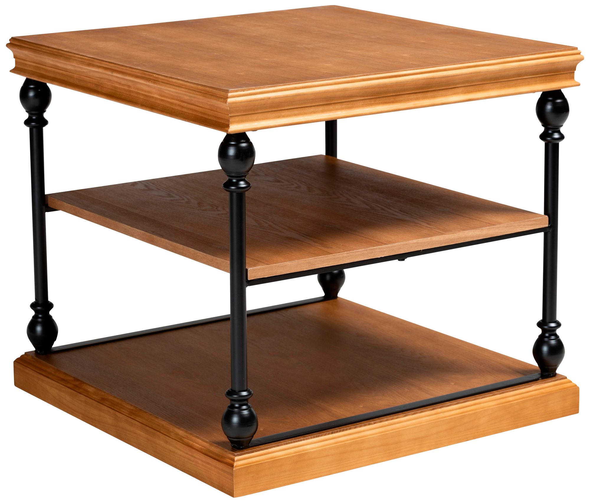 Baxton Studio Sebastian 28" Wide Oak Brown 3-Tier End Table