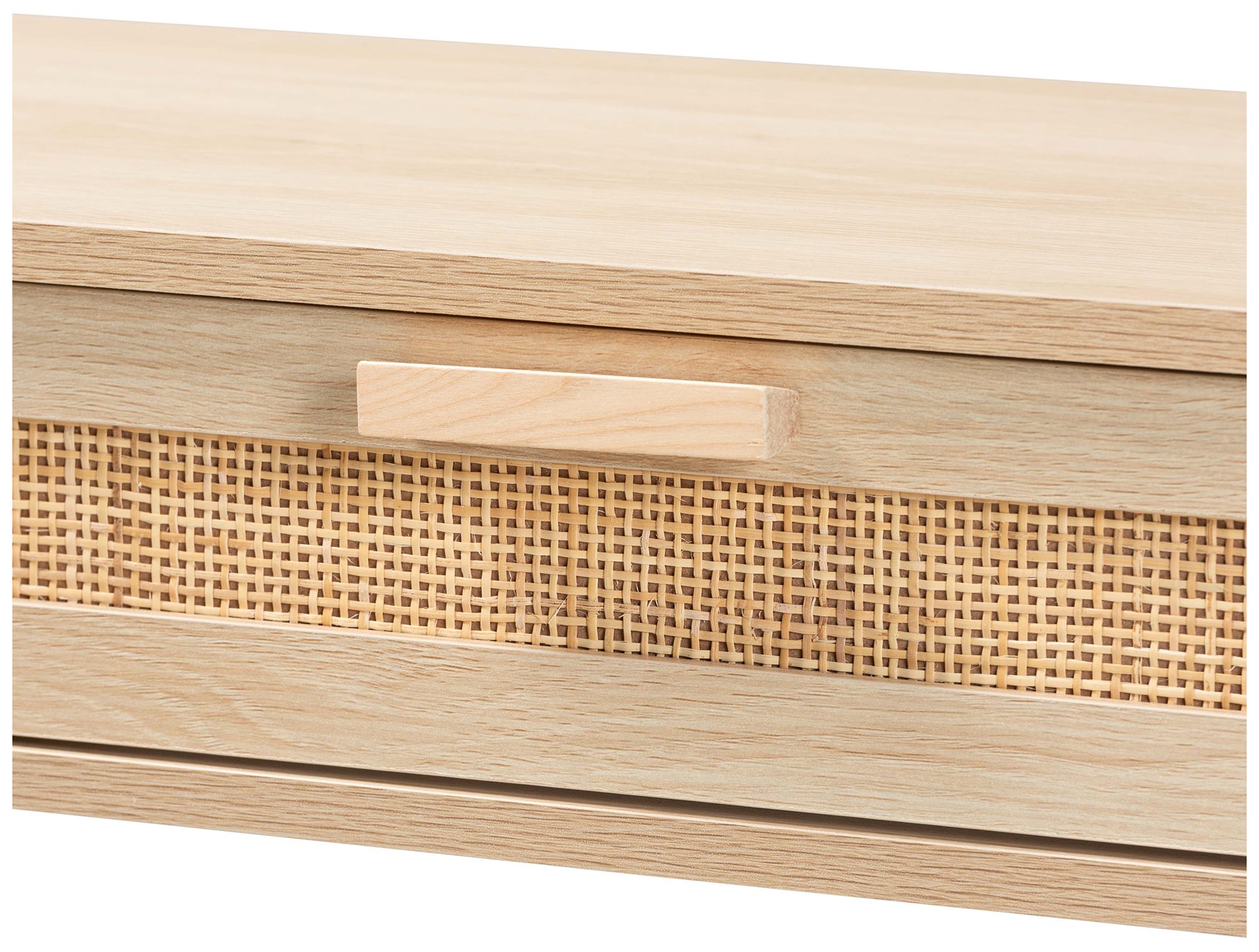 Image 6 Baxton Studio Sebille Wood 2-Drawer Console Table with Natural Rattan more views