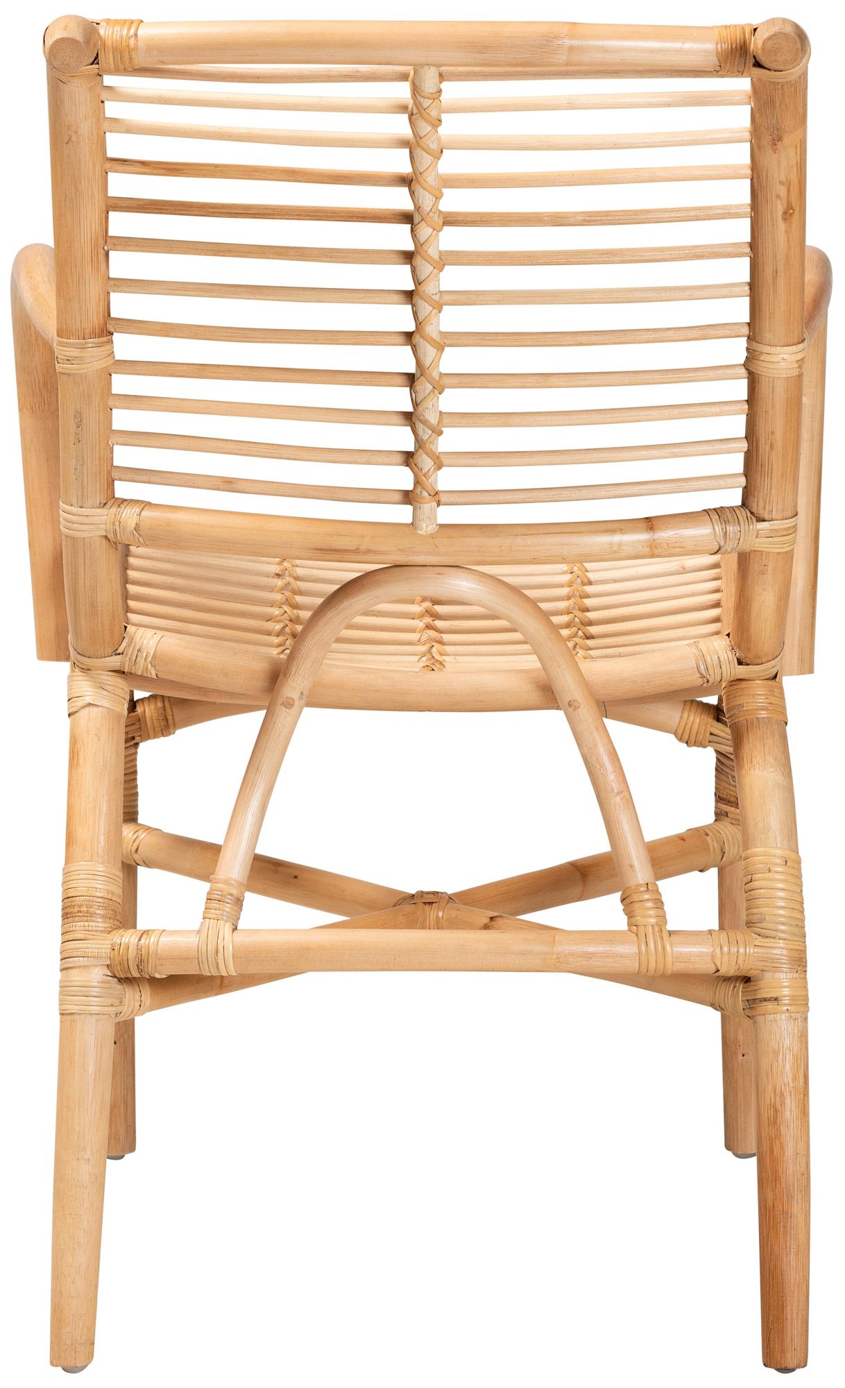 Baxton Studio Seminyak Natural Brown Rattan Lounge Chair