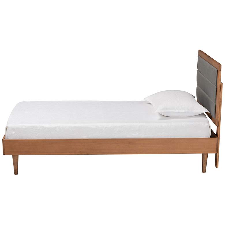 Image 6 Baxton Studio Seren Dark Gray Fabric Twin Size Platform Bed more views