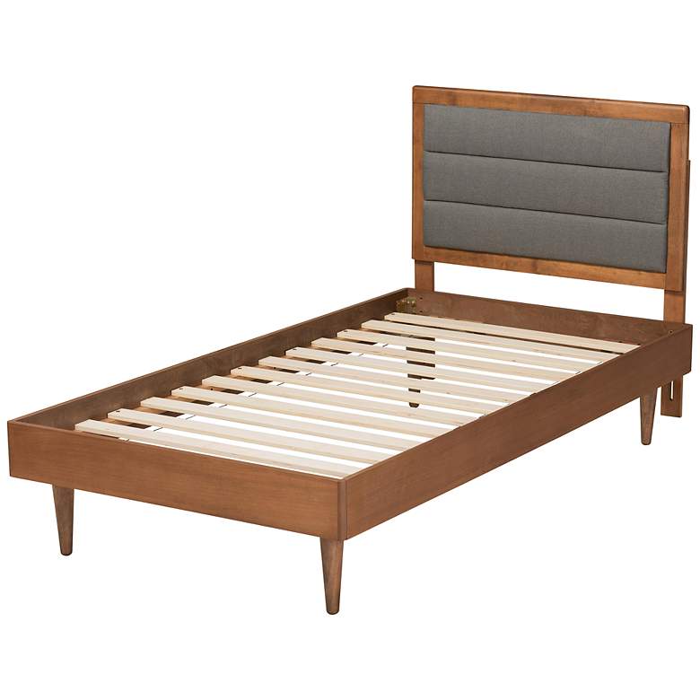 Image 7 Baxton Studio Seren Dark Gray Fabric Twin Size Platform Bed more views