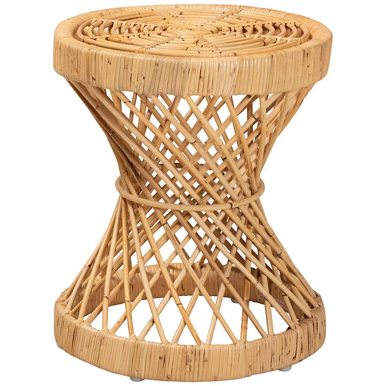 Image 2 Baxton Studio Seville 15 3/4 inch Wide Natural Rattan End Table