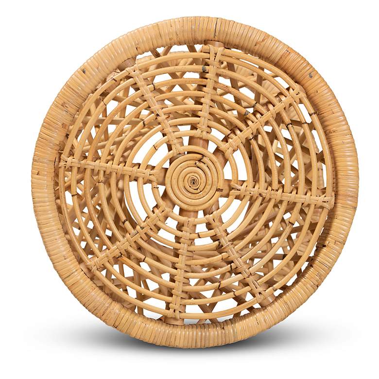Image 4 Baxton Studio Seville 15 3/4" Wide Natural Rattan End Table more views