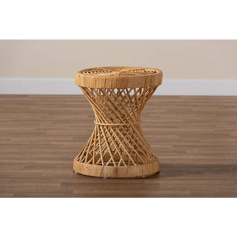 Image 5 Baxton Studio Seville 15 3/4" Wide Natural Rattan End Table more views